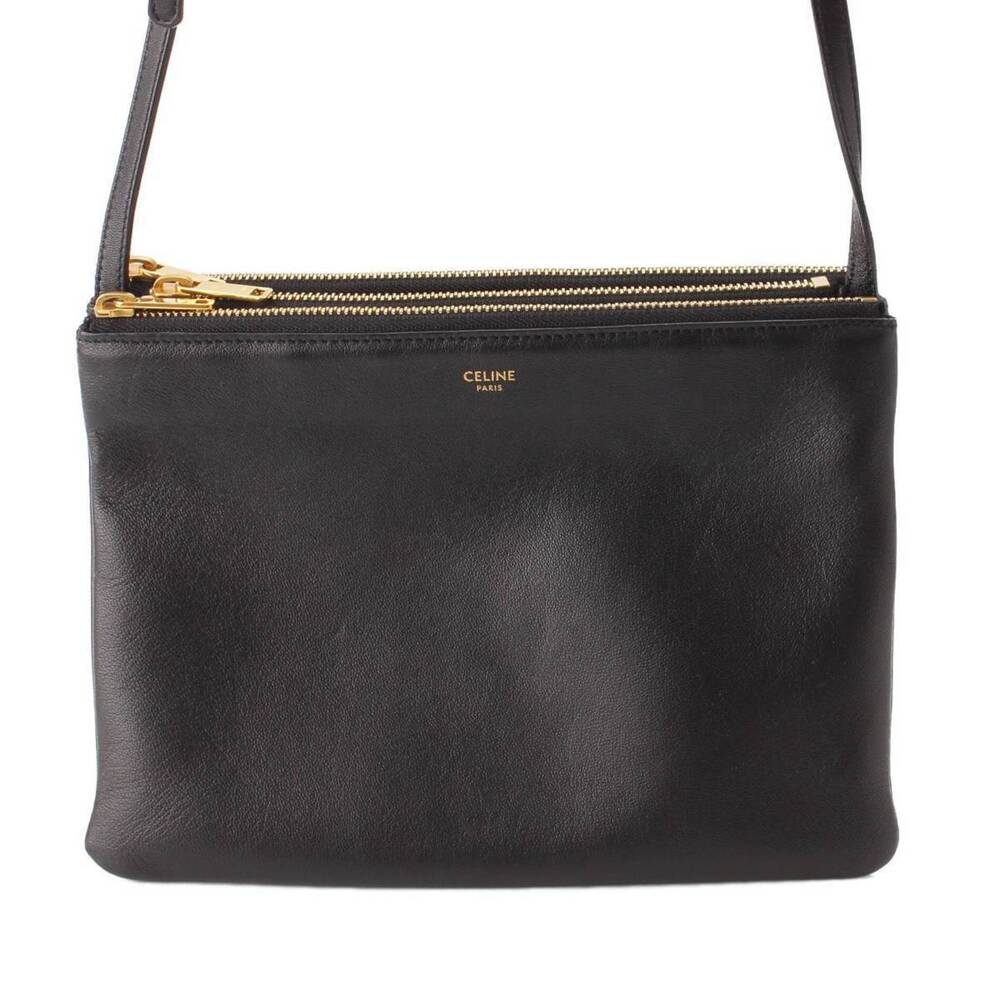 Celine Trio Smooth Cuffskin Shoulder Bag Black